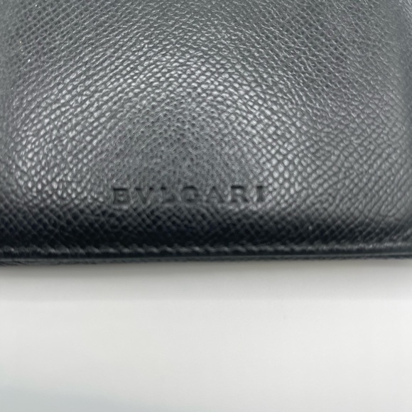 Bvlgari - authentic - black leather Men’s / unisex  bi-fold wallet - GUC - Picture 11 of 15